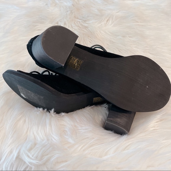 Jeffrey Campbell Cors 9.5 Black Suede Lace Up Sandal Heels - Picture 10 of 12